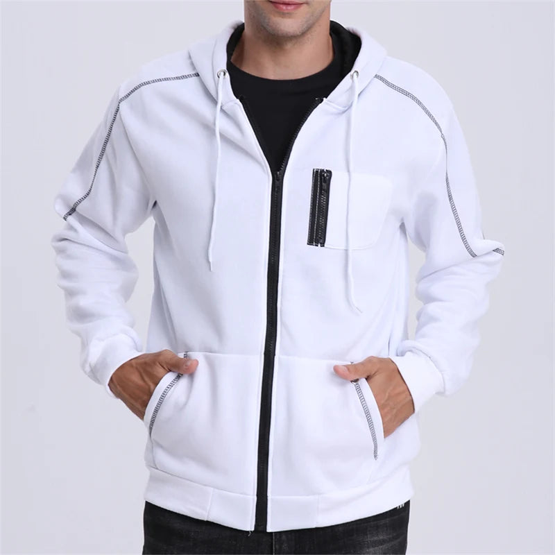 Men’s Fleece Zip-Up Hoodie with Pockets