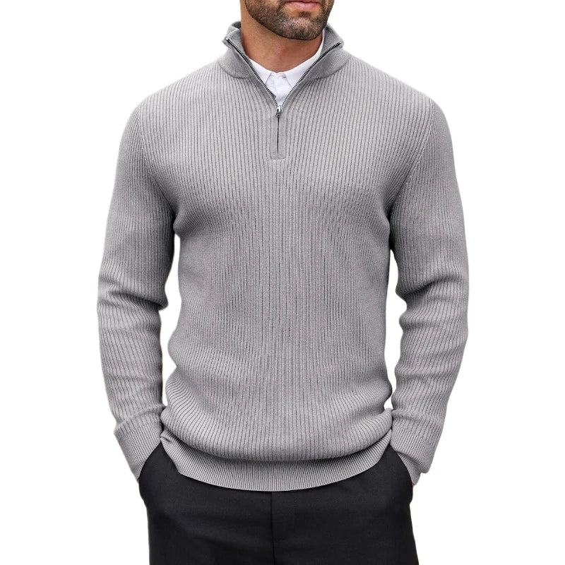 Men's Quarter-Zip Long Sleeve Sweater