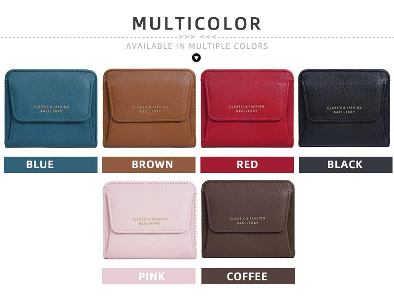 Fashionable Mini Women Wallet Name Engraving High-Quality Card Holder Simple Short Female Coin Purse Small Ladies Purse