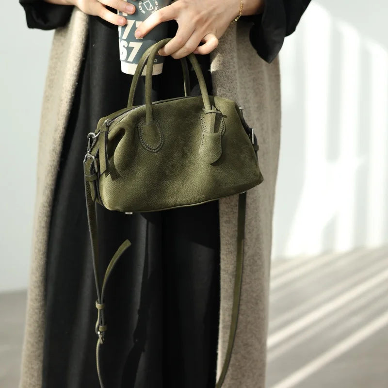 Women Genuine Leather Luxury Crossbody Bags With Adjustable And Detachable Shoudler Strap Elegant Soft Handbag