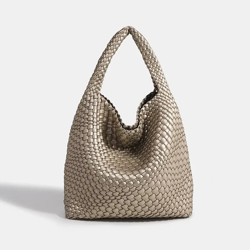 Shoulder bag Woven Bag for Women Europe and the United States popular PU leather soft fabric women underarm bag