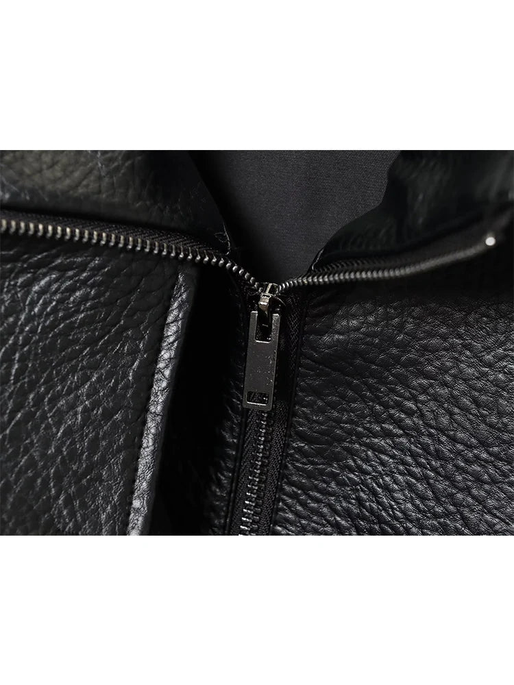 Women Fashion Leather Jacket Autumn Winter Loose Causal PU Faux Leather Jackets Coat Fashion Street Motorcycle Jackets