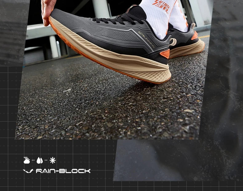 361 Degrees Wingblade Rainblock Men Running Shoes Splash Proof Anti-Slip Water Repellent Grippy Stable Male Sneakers 672532231