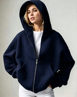 Women’s Relaxed Fleece Zip-Up Hoodie with Pockets