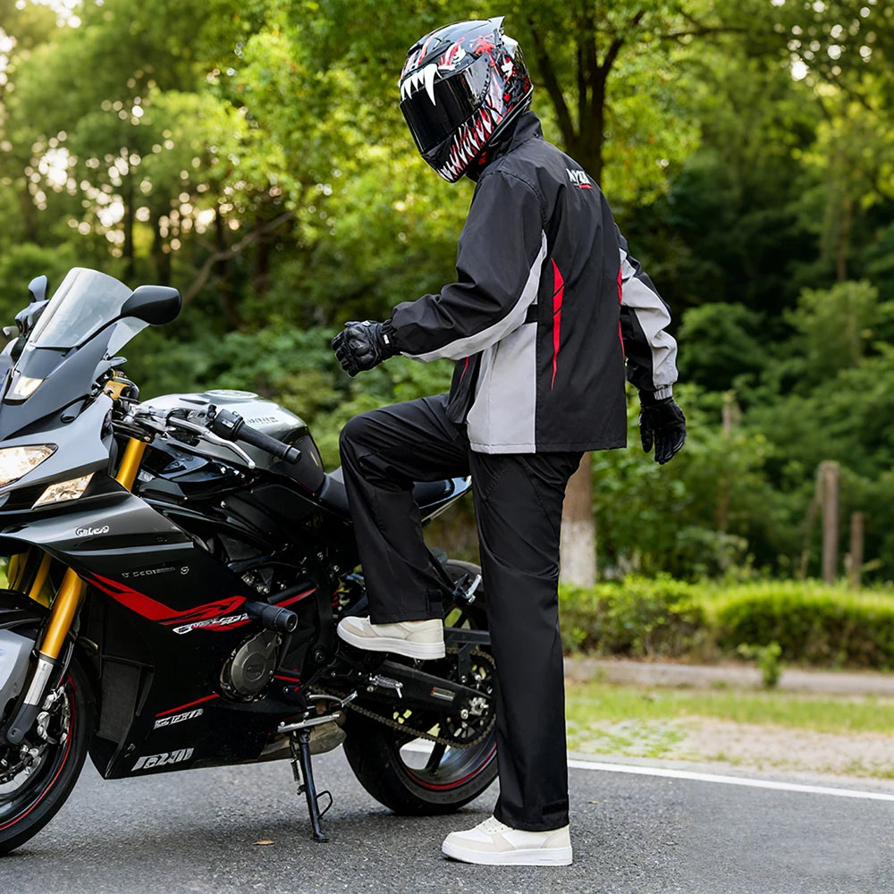 Waterproof Motorcycle Raincoat – Breathable Riding Suit