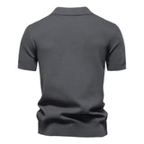 Men's Premium Solid Polo Shirt | Breathable Knit Casual Top