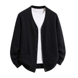 Men’s V-Neck Button Cardigan with Pockets