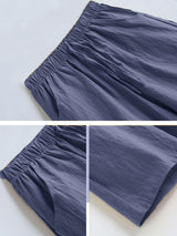 High-Waisted Linen-Style Bow Sash Shorts
