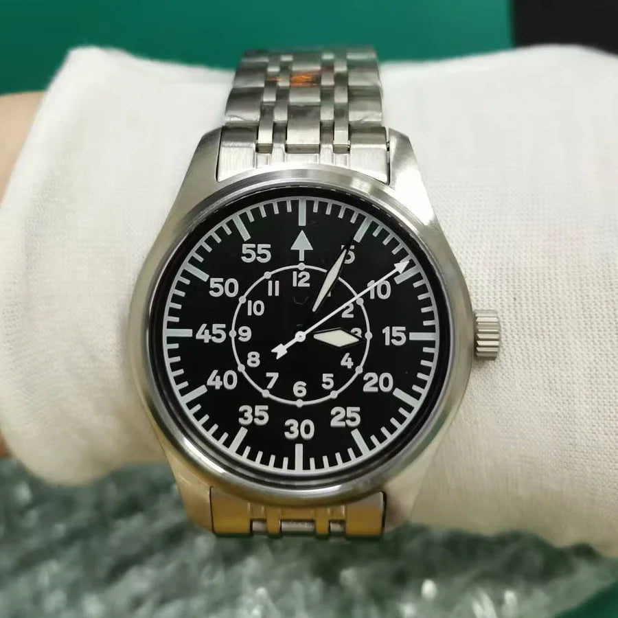 DD40mm Vh31 Beat Quartz Men Watches Sapphire Crystal waterproof 5Bar 316L Stainless Steel vintage Pilot Men watch