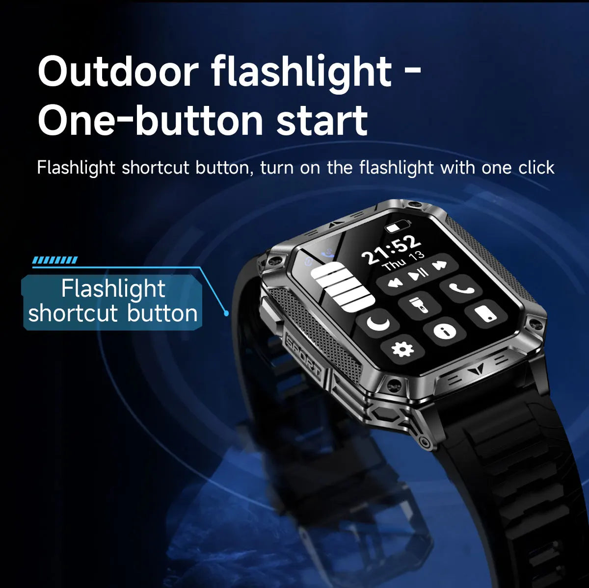 2026 Military-Grade Outdoor Sports Smartwatch 1400mAh