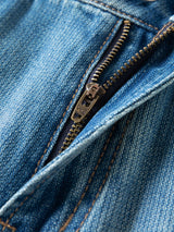 DUSHU High-Waist Straight Leg Jeans | Retro Washed Denim