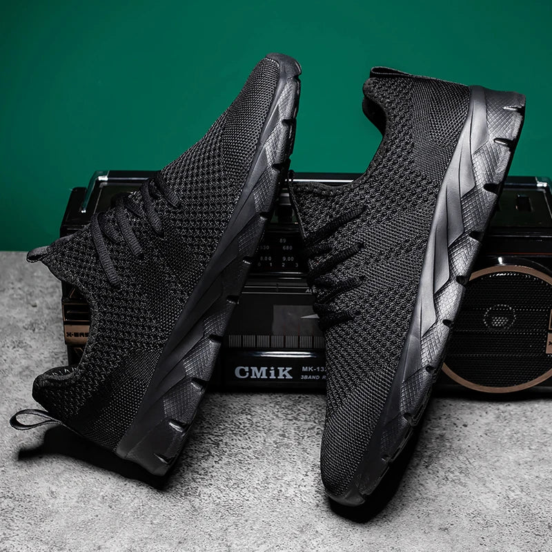 Men's Breathable Knit Lace-Up Sneakers