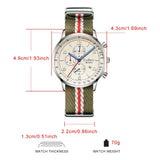 CADISEN New Chronograph Men's Quartz Watch Top Luxury Watches For Men MIYOTA 0S10 AR Mirror Waterproof Canvas Men's Wristwatch