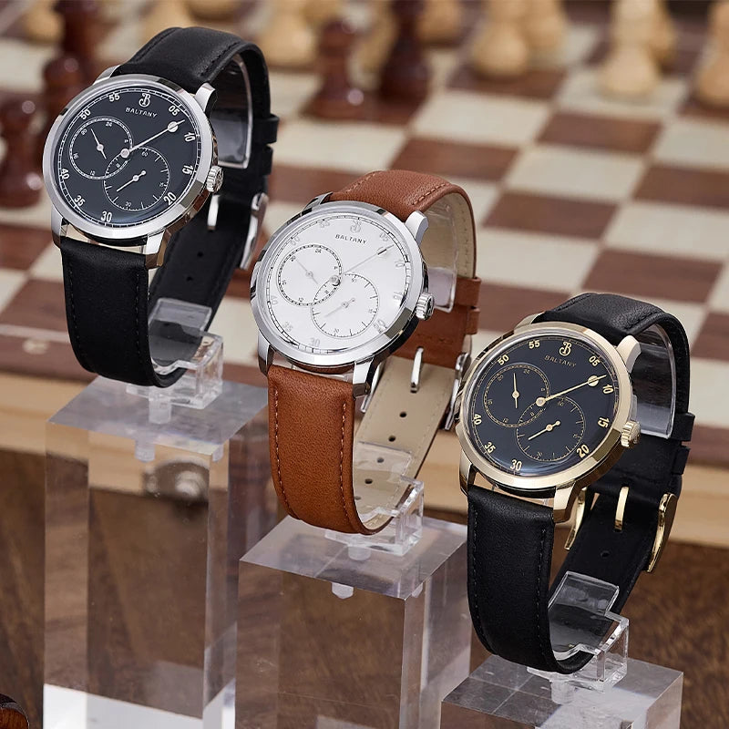 Baltany S4098 Original Design Asymmetric Dial 82S7 Retro Watches Stainless Steel 38MM Automation Mechanical Dress Watch For Man