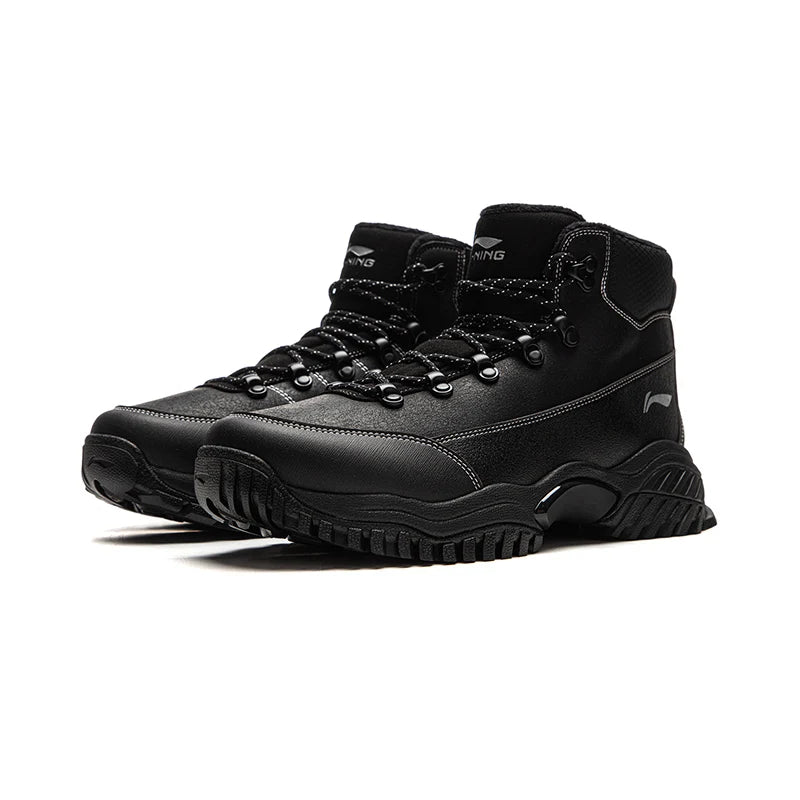Li-Ning Unisex LN CONQUEROR LITE Lifestyle Shoes Fleece Winter Warm Mid-Top Casual Shoes LiNing Reflective Sneakers AGCV393