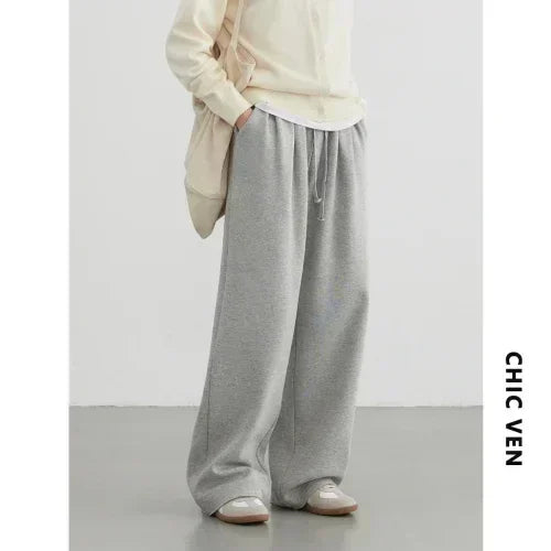 Women's High-Waisted Drawstring Wide-Leg Pants