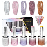 5pcs*10ml/kit VENALISA HEMA FREE TPO FREE Glitter Red Cat Eye Gel Nail Polish Ultra Diamond Gel UV LED Soak Off Nail Manicure
