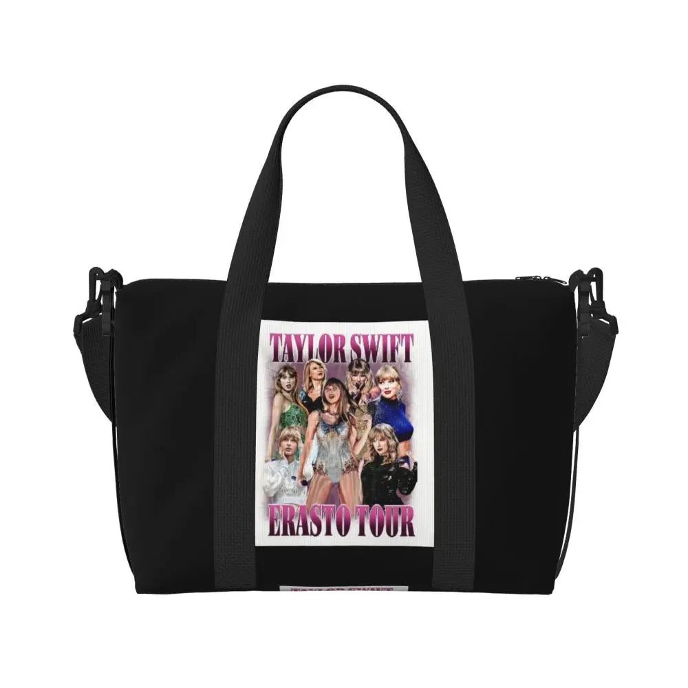 Custom The Eras Tour 1989 Taylor's Swift's American Pop Singer Tote Bag Women Large Capacity Beach Gym Travel Bags