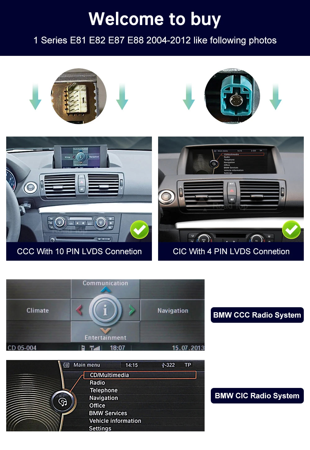 BMW 1 Series Wireless CarPlay & Android Auto Display