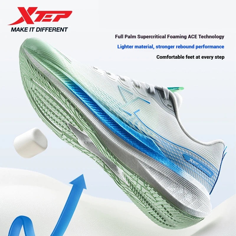 Xtep Kunpeng Running Shoes for Men 2025 Summer Shock-absorbing Rebound Lightweight Breathable Mesh Sport Shoes 875219110025