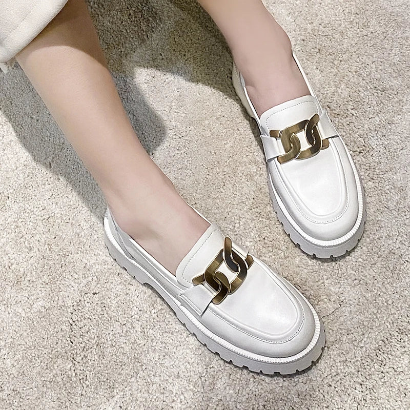 DIMANYU Women's Wedge Loafers – Leather Slip-On Pumps