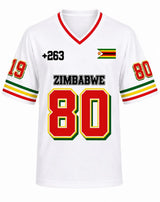Men's Zimbabwe Flag Print V-Neck T-Shirt