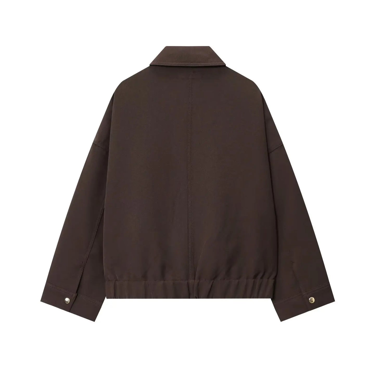 NLZGMSJ Women's 2025 Autumn Elegant Clothing Jacket Vintage Lapel Collar Zipper Full Sleeve Pocket Coat Lady Outerwears