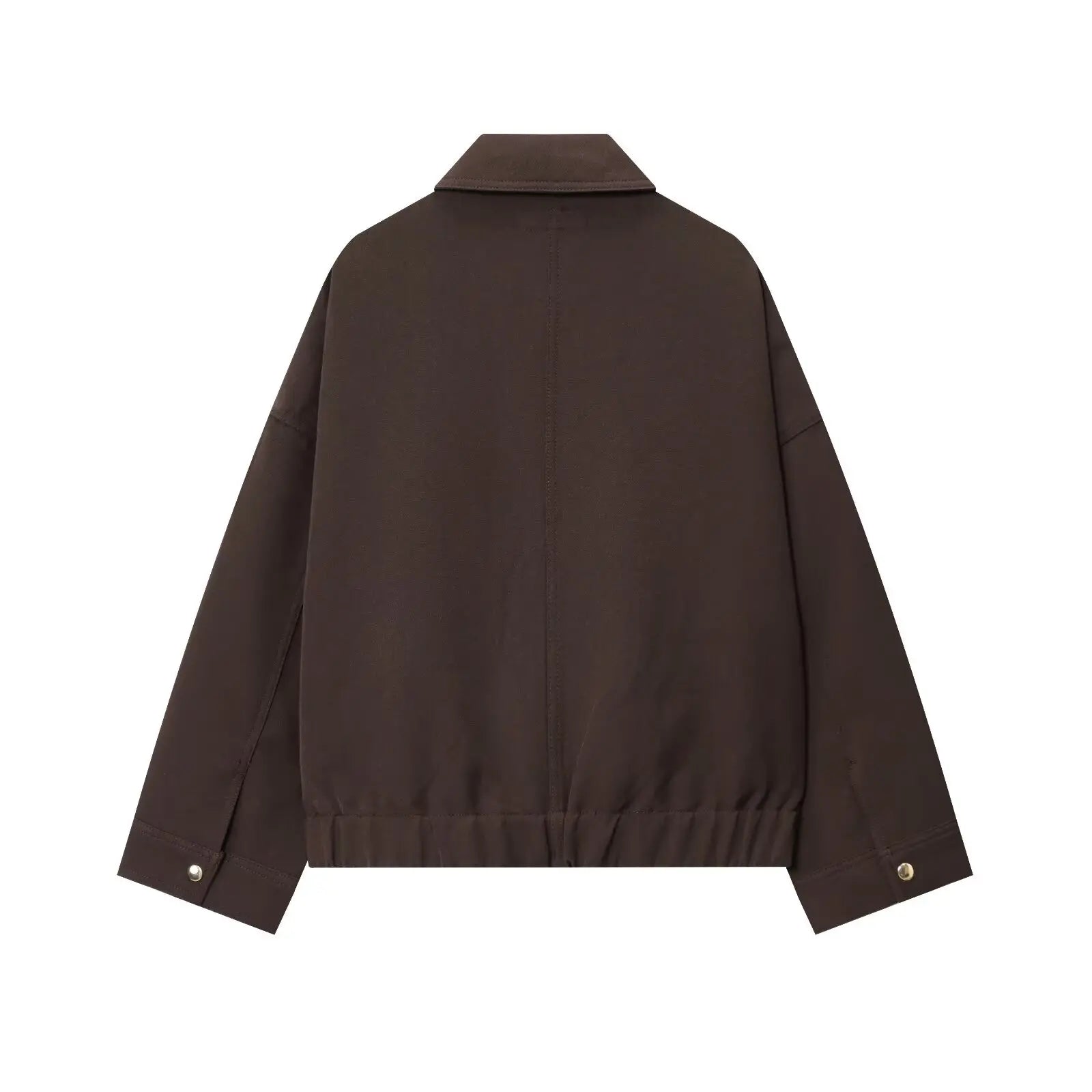 NLZGMSJ Women's 2025 Autumn Elegant Clothing Jacket Vintage Lapel Collar Zipper Full Sleeve Pocket Coat Lady Outerwears