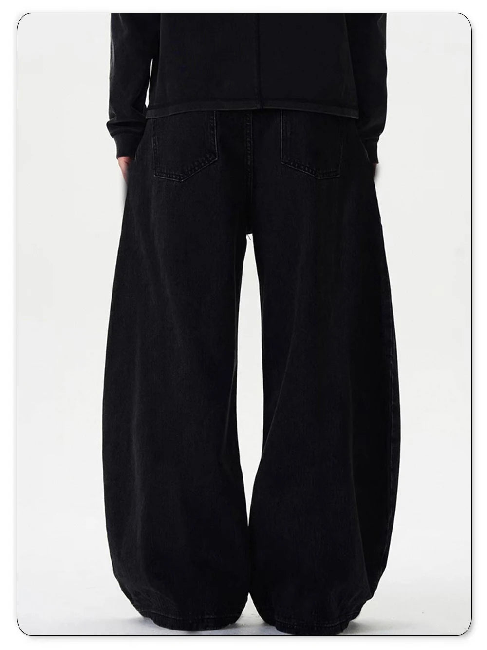 Men's Baggy Wide-Leg Curved Denim Jeans