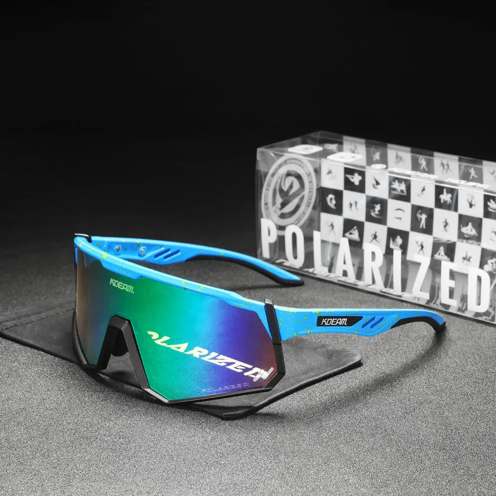 KDEAM High-End Sports Sunglasses Polarized Men's Cycling Glasses Dismountable TR90 Frame And Nose Pads Easy To Exchange