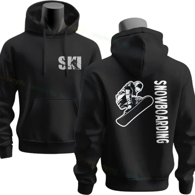 Men's Ski & Snowboard Graphic Hoodie for Fall and Winter
