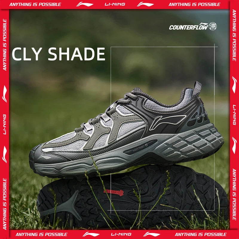 Li-Ning Unisex CLY SHADE Outdoor Hiking Shoes LIGHT FOAM Cushioning Soft Reflective LiNing Casual Sneakers AHTV033