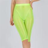 Women's Sheer Stretch Knee-Length Shorts