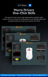 X11 ATTACK SHARK X11SE Bluetooth Gaming Mouse PAW3311 Sensor 22000DPI Macro Drivers and 1000 Hz Polling Rate for Wireless Mouse