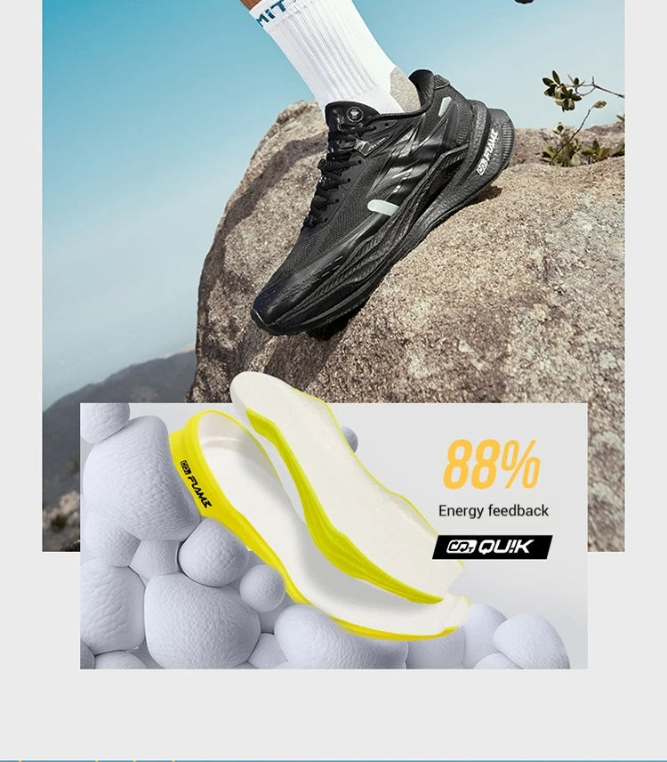 361 Degrees Flame 4x4 Men Running Shoes New Carbon Plate Racing Anti-slip Rebound  Wear-resistant Stable Male Sneakers 672442201