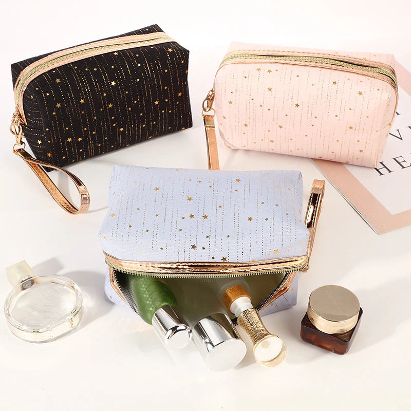 Solid Color Cosmetic Bag Women Makeup Pouch Toiletry Bag Fashion Necessaries Make Up Organizer Case Waterproof Wash Kit