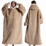 Extra Long Hooded Wearable Blanket
