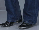 Men's Flared Jeans with Mid-Rise Waist
