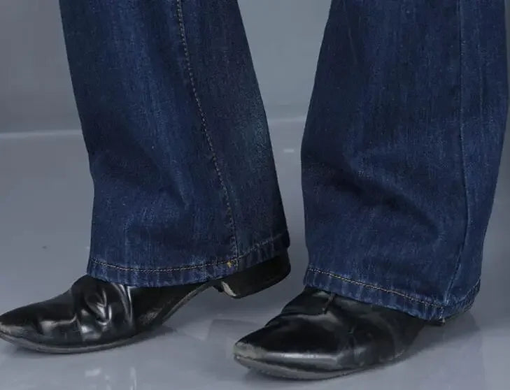 Men's Flared Jeans with Mid-Rise Waist