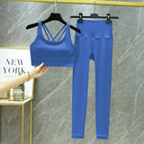 TRY TO BN 2 Piece Yoga Set Women's Tracksuit Sports Bra High Waist Leggings Tummy Control Squat Proof Workout Outfit Gym Clothes