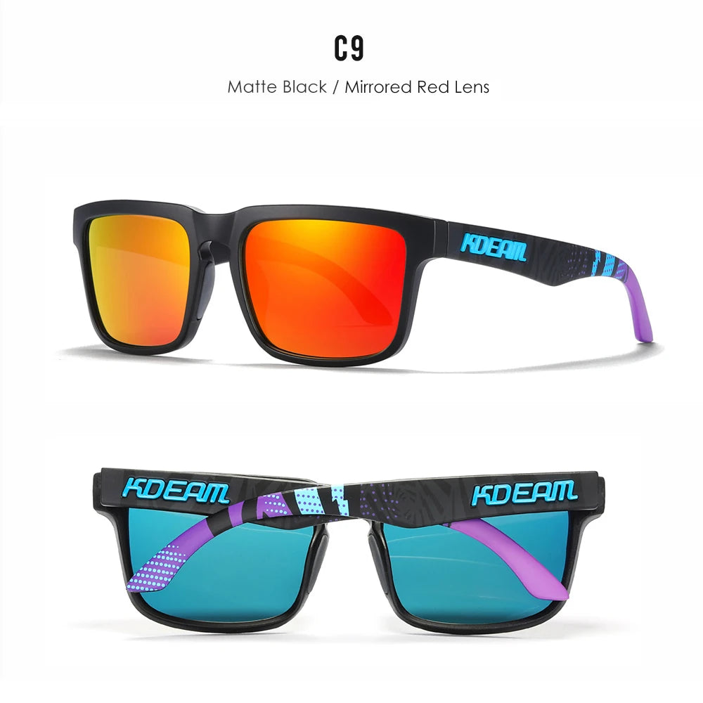 KDEAM Men's Polarized Sunglasses Square Casual Outdoors Sun Glasses Women Unisex Sunglass For Couple With New Package