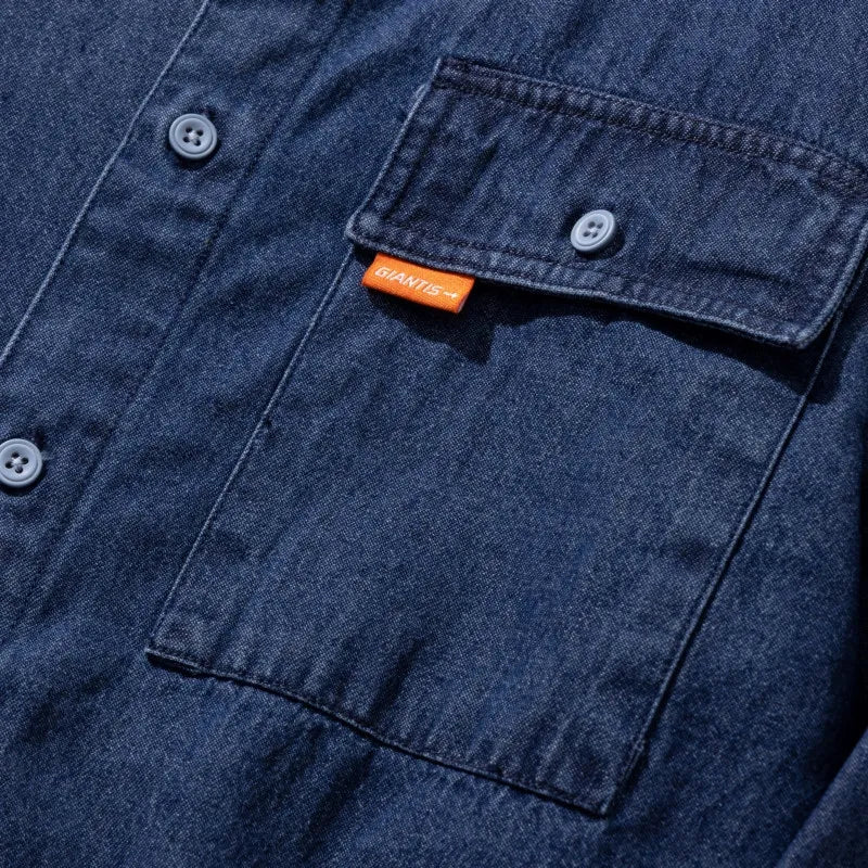 Classic Washed Denim Shirt Men's 2025 Autumn New Dark Blue Fashion Loose Casual Long-sleeved Jean Shirts Korean Clothes