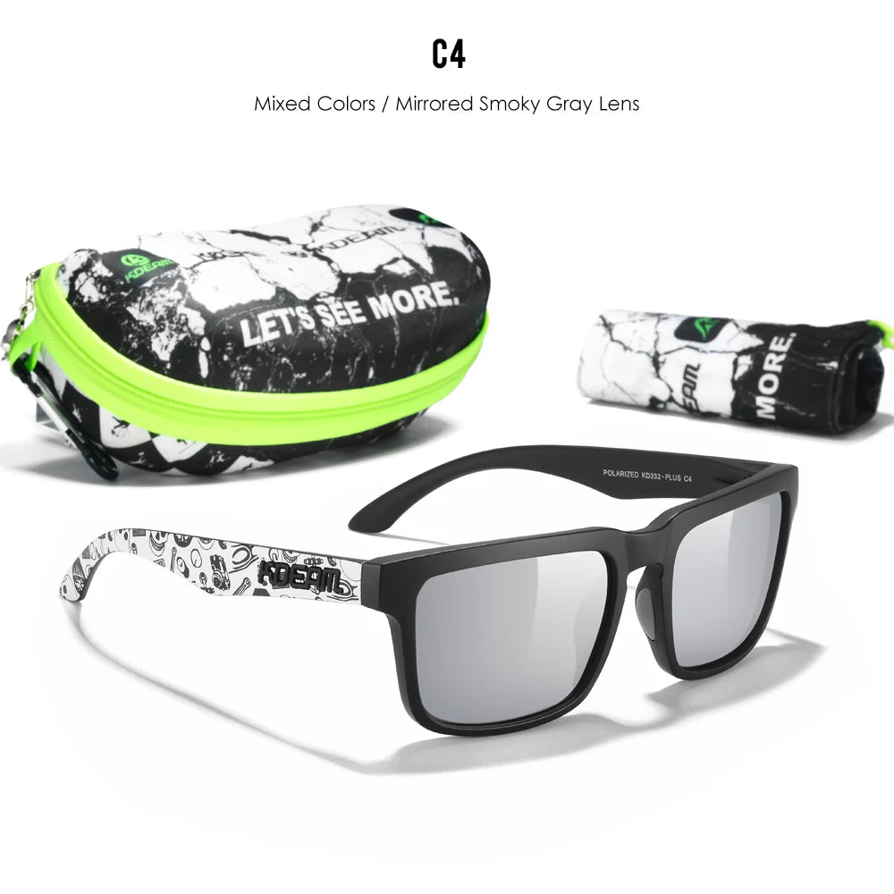 KDEAM Large Size Men's Sunglasses Polarized Photochromic Night Vision Goggles Oversized Sun Glasses With 154mm Width KD332 PLUS