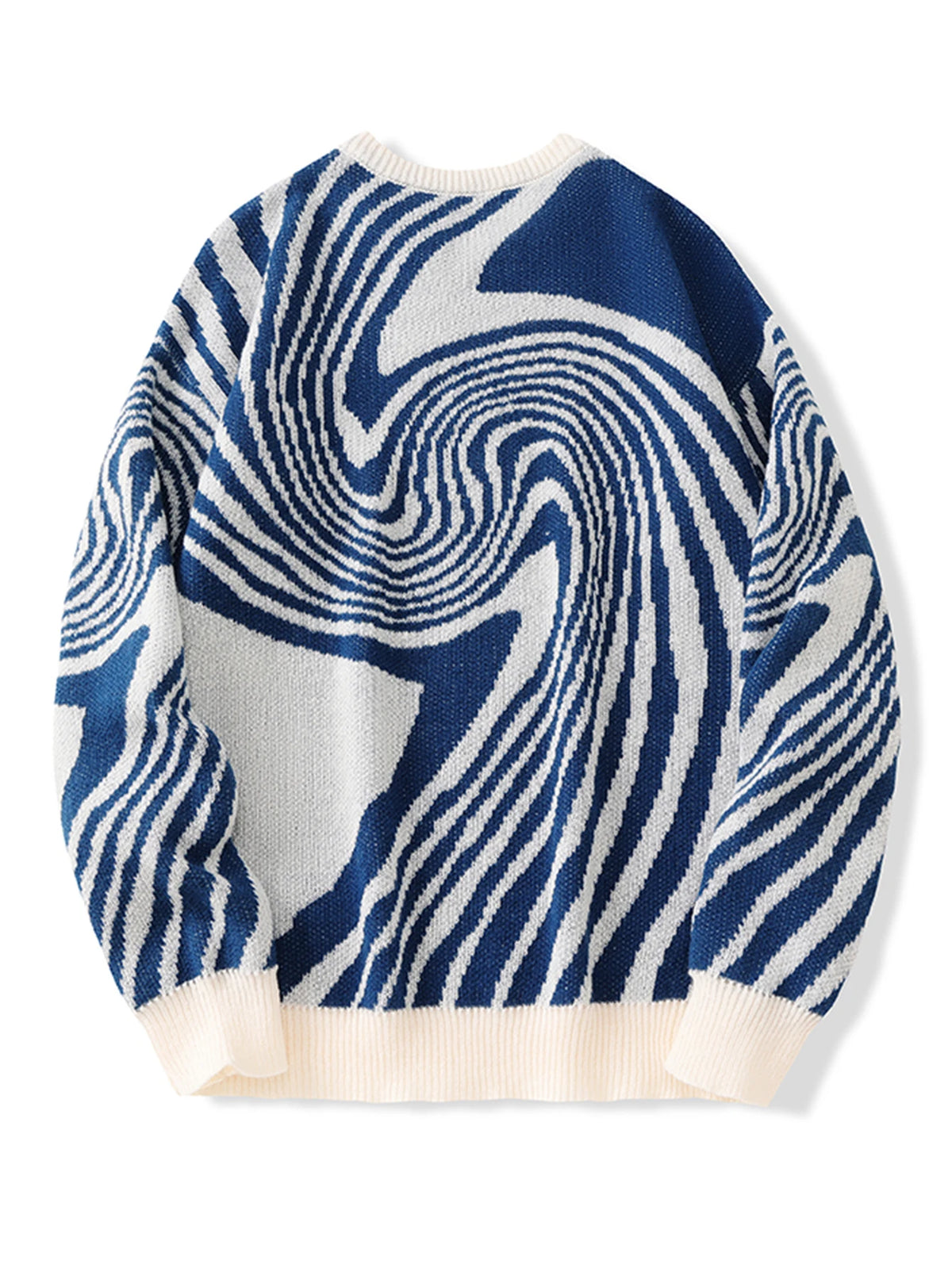Men’s Contrast Maze Jacquard Crewneck Sweater