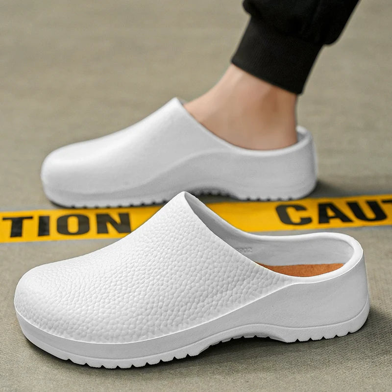 Men's and Women's Summer Breathable, Waterproof, Non-Slip Kitchen Shoes, Slip-On Beach Shoes, Toe-Toe Sandals and Slippers