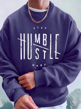 Stay Humble Hustle Hard Printing Mens Hoodie Autumn Fleece Warm Sweatshirts Casual Loose Crewneck Hooded Sports Male Clothes
