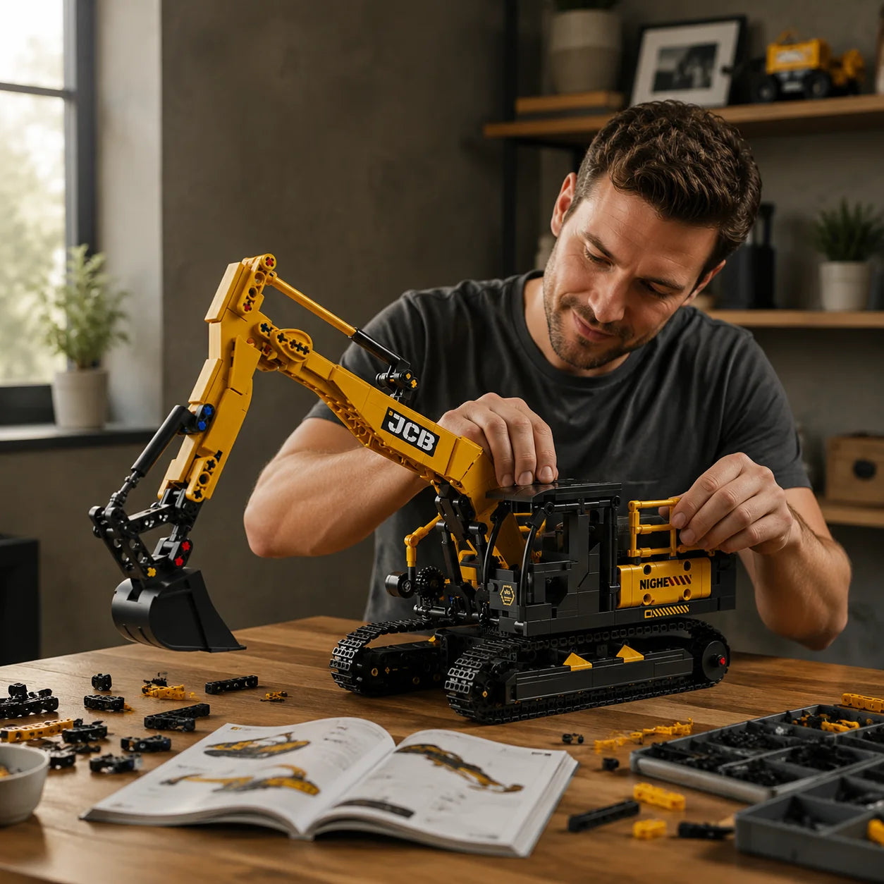 1022PCS City Construction Vehicle Excavator Models Building Blocks MOC Technical Engineering Cars Truck Bricks Toys