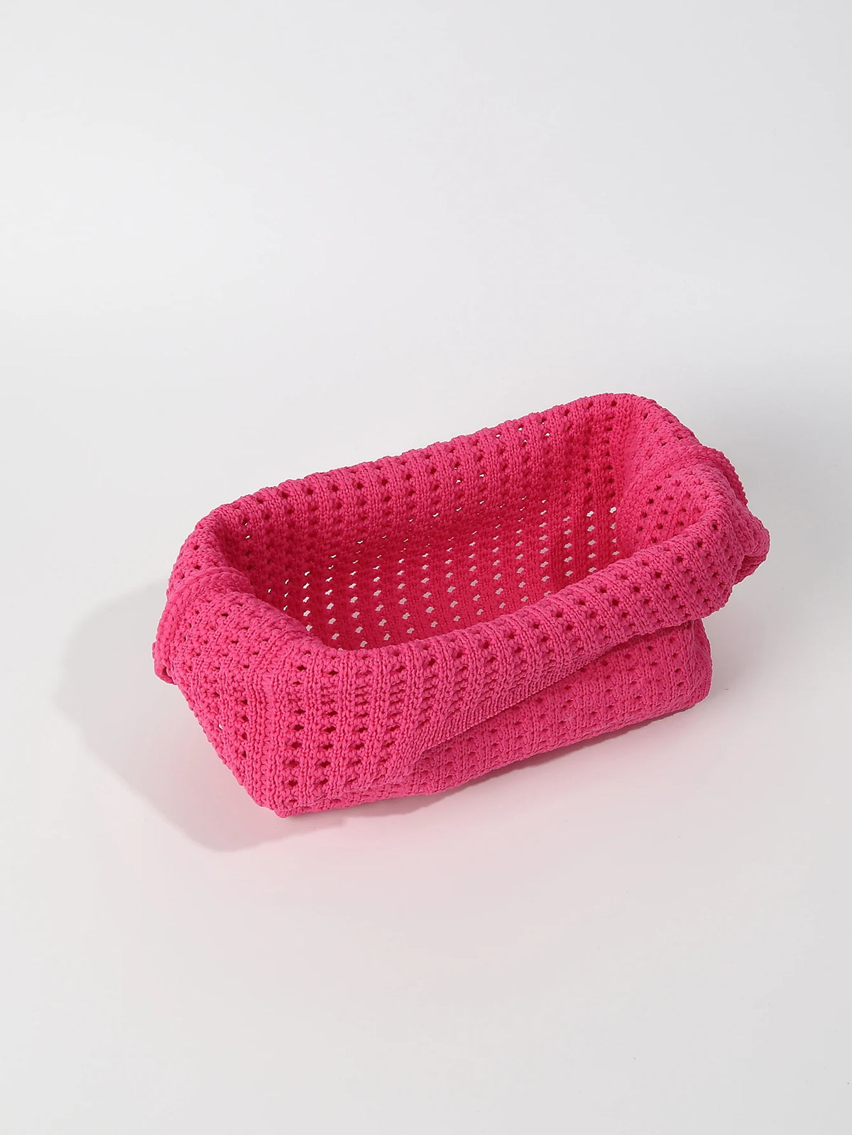 Handmade Knit Handbag Women Mini Shoulder Bag Female Casual Color Wide Stripe Plaid Tote Bag Student Cell Phone Package