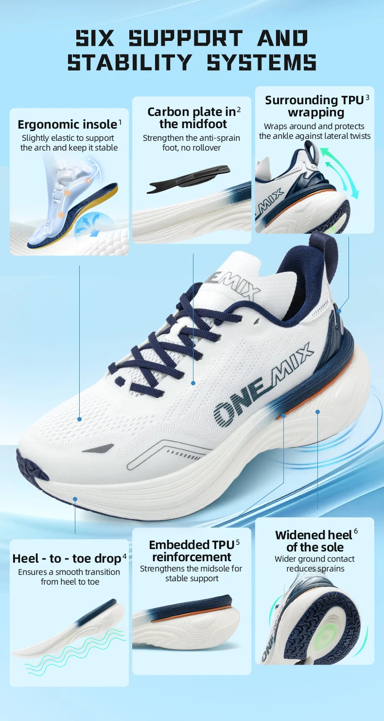 ONEMIX Bumper Max Cushion Running Shoes Women and Men Light Sneakers Road Shoes Fashion Sports Shoes Training Jogging Fitness
