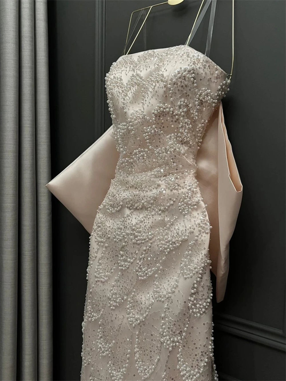 Contessa Beaded Mermaid Evening Gown | Off-Shoulder Formal Dress